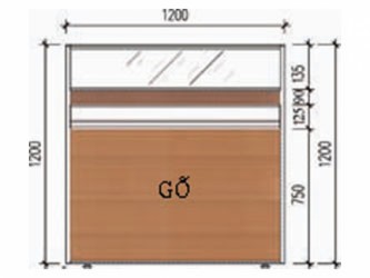 Vách ngăn gỗ kính 1 lớp - HKT trên mặt bàn<